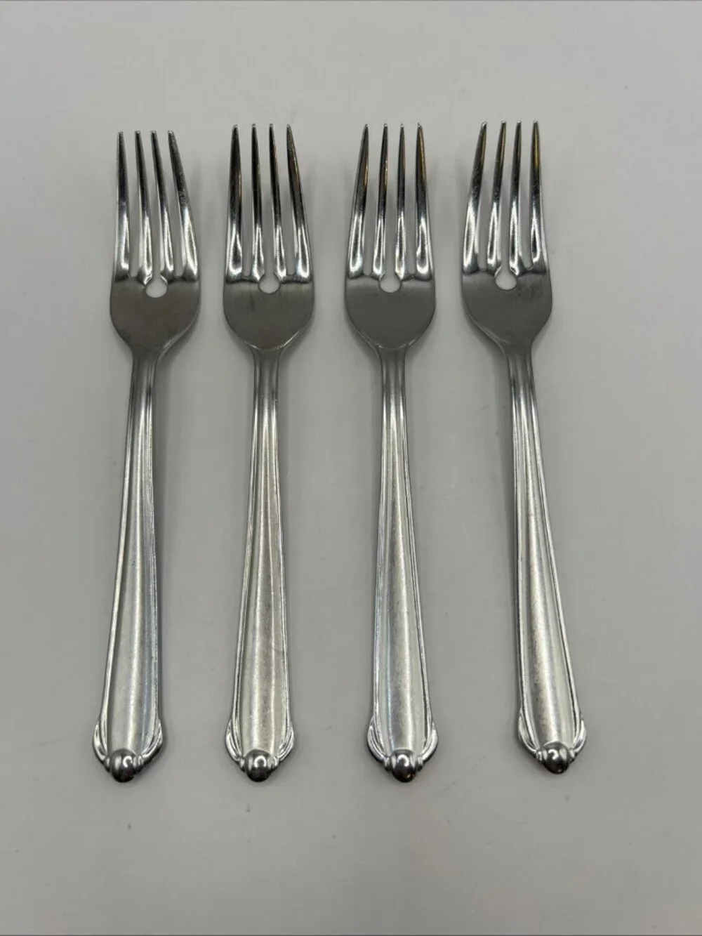 4 Salad Forks Mikasa Gerald Patrick CLASSICO SATIN 18/8 Stainless Korea 6 3/8